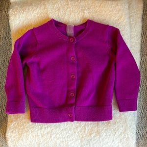 Primary 6-12m baby cardigan in boysenberry